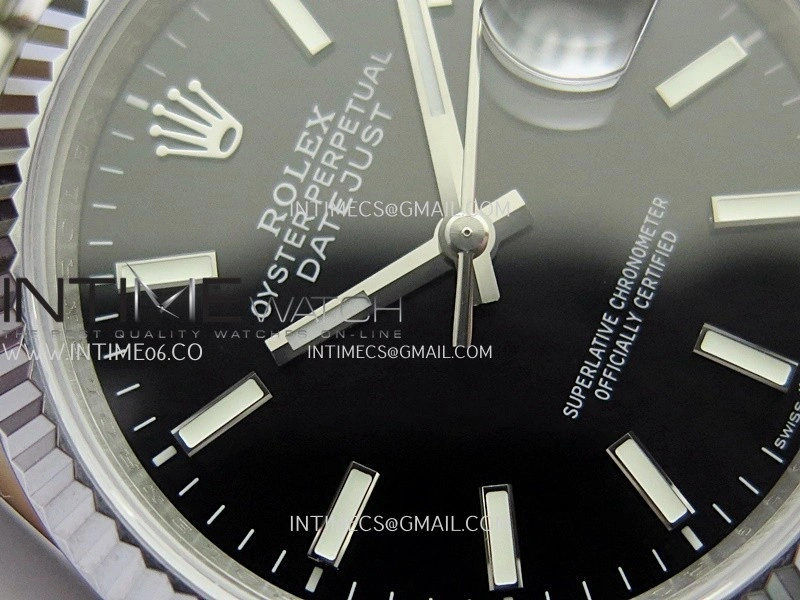 DateJust 36mm 126234 904 SS V2 QF 1:1 Best Edition Black Dial Stick Marker On Jubilee Bracelet SH3235