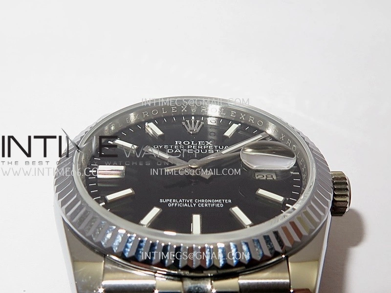 DateJust 36mm 126234 904 SS V2 QF 1:1 Best Edition Black Dial Stick Marker On Jubilee Bracelet SH3235