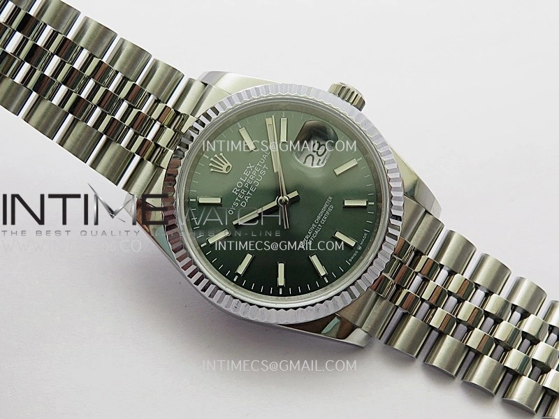 DateJust 36mm 126234 904 SS V2 QF 1:1 Best Edition Green Dial Stick Marker On Jubilee Bracelet SH3235