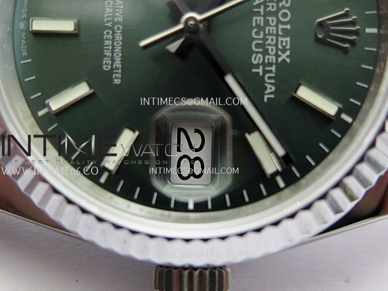 DateJust 36mm 126234 904 SS V2 QF 1:1 Best Edition Green Dial Stick Marker On Jubilee Bracelet SH3235