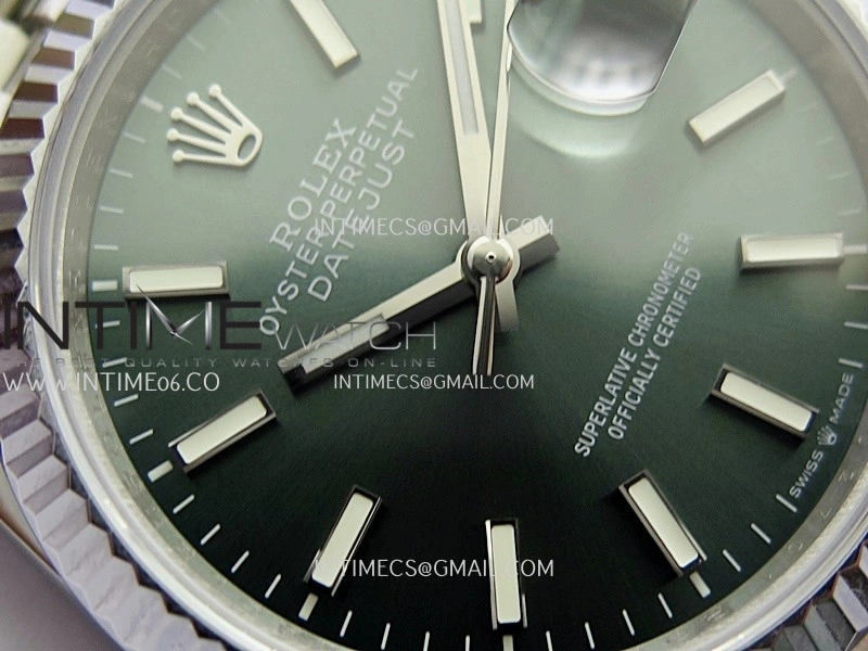 DateJust 36mm 126234 904 SS V2 QF 1:1 Best Edition Green Dial Stick Marker On Jubilee Bracelet SH3235