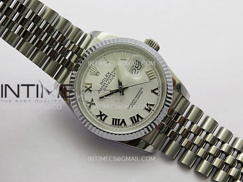 DateJust 36mm 126234 904 SS V2 QF 1:1 Best Edition White Dial Roman Marker On Jubilee Bracelet SH3235