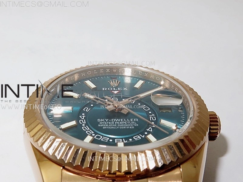 Sky-Dweller 326935 904L RG Noob 1:1 Best Edition Blue Dial on RG Jubilee Bracelet Asian 23J to 9001