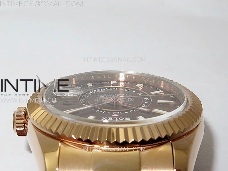 Sky-Dweller 326935 904L RG Noob 1:1 Best Edition Brown Dial on SS Oyster Bracelet Asian 23J to 9001