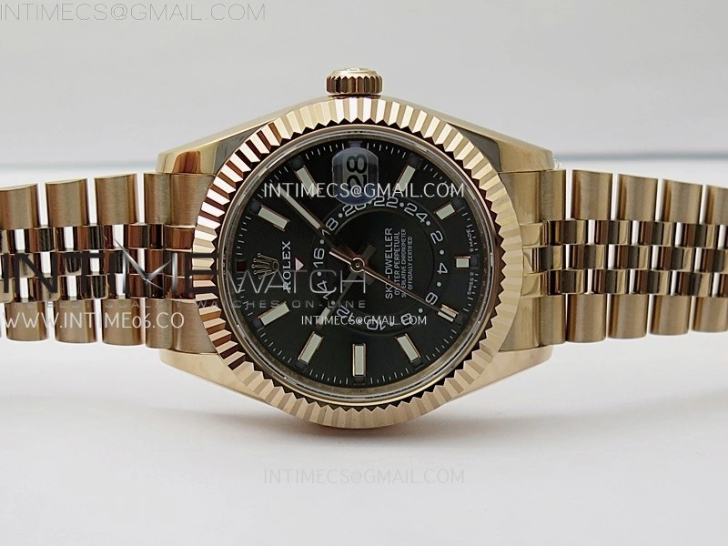 Sky-Dweller 326935 904L RG Noob 1:1 Best Edition Gray Dial on RG Jubilee Bracelet Asian 23J to 9001