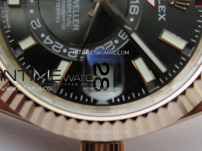 Sky-Dweller 326935 904L RG Noob 1:1 Best Edition Gray Dial on RG Jubilee Bracelet Asian 23J to 9001