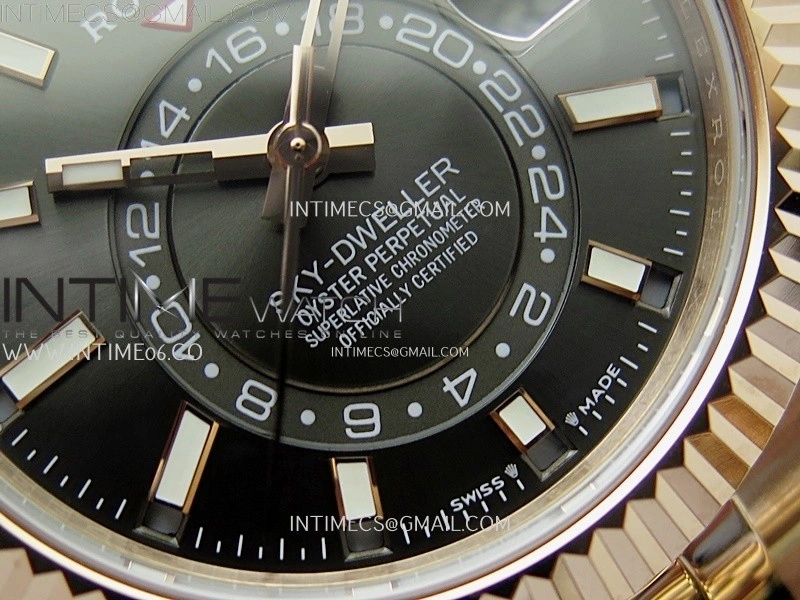Sky-Dweller 326935 904L RG Noob 1:1 Best Edition Gray Dial on RG Jubilee Bracelet Asian 23J to 9001