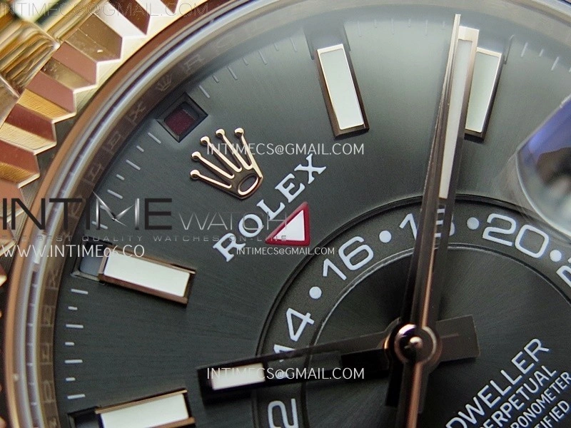 Sky-Dweller 326935 904L RG Noob 1:1 Best Edition Gray Dial on RG Jubilee Bracelet Asian 23J to 9001