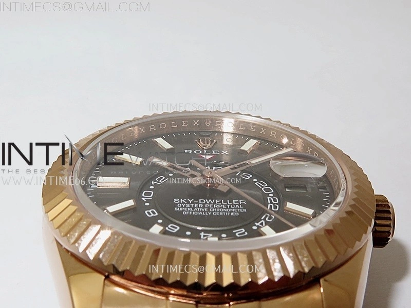 Sky-Dweller 326935 904L RG Noob 1:1 Best Edition Gray Dial on RG Jubilee Bracelet Asian 23J to 9001