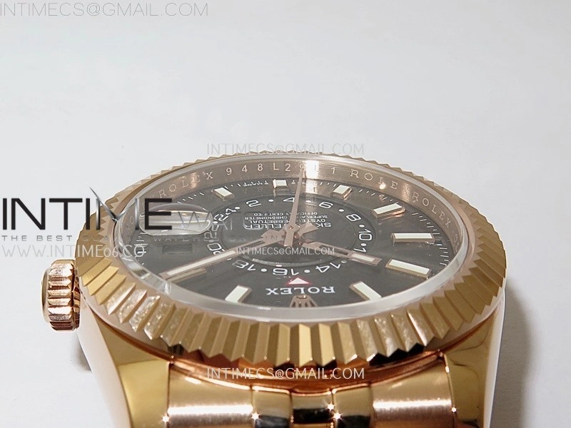 Sky-Dweller 326935 904L RG Noob 1:1 Best Edition Gray Dial on RG Jubilee Bracelet Asian 23J to 9001