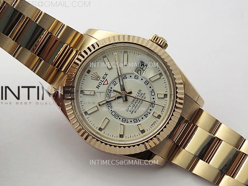 Sky-Dweller 326935 904L RG Noob 1:1 Best Edition White Dial on SS Oyster Bracelet Asian 23J to 9001