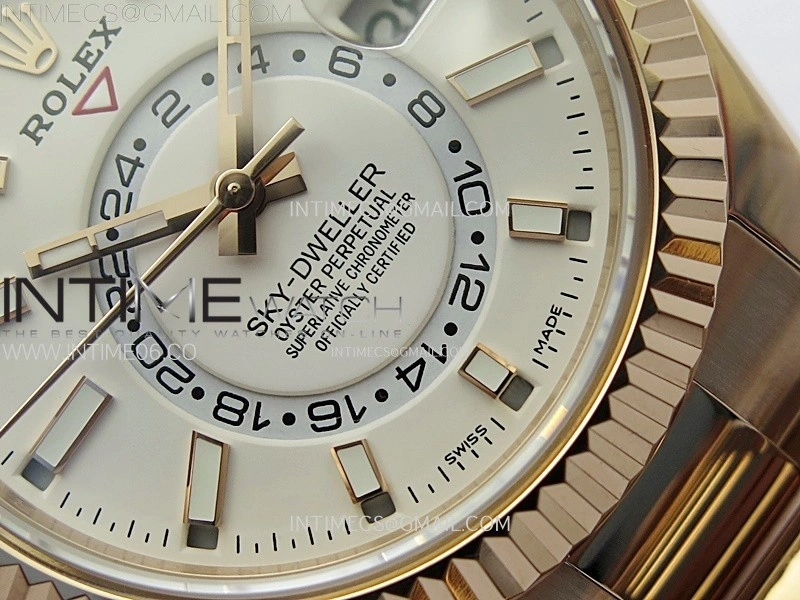 Sky-Dweller 326935 904L RG Noob 1:1 Best Edition White Dial on SS Oyster Bracelet Asian 23J to 9001