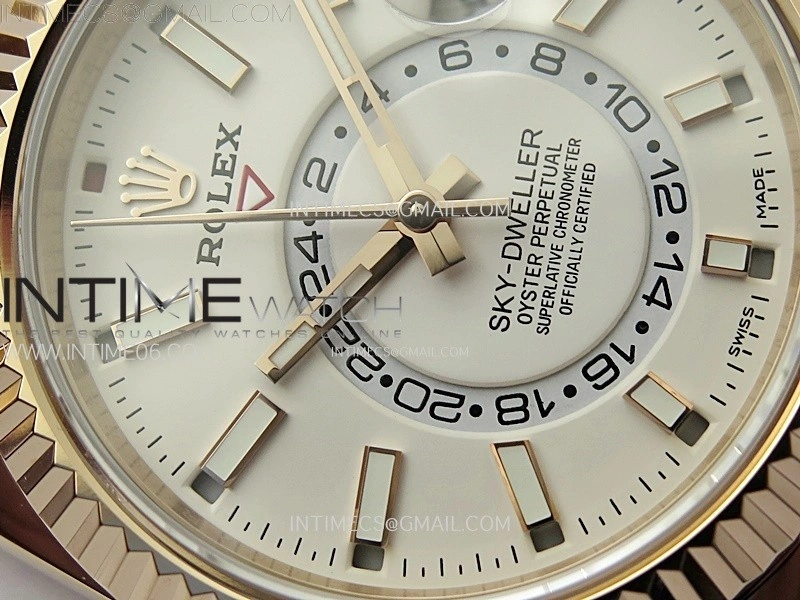Sky-Dweller 326935 904L RG Noob 1:1 Best Edition White Dial on SS Oyster Bracelet Asian 23J to 9001