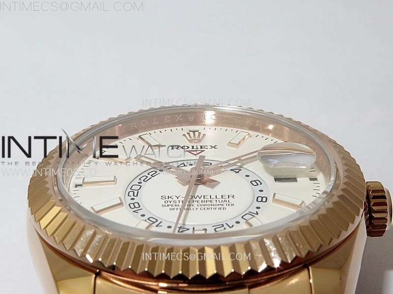 Sky-Dweller 326935 904L RG Noob 1:1 Best Edition White Dial on SS Oyster Bracelet Asian 23J to 9001