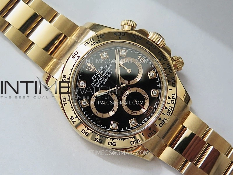 Daytona 116505 904L RG VF 1:1 Best Edition Black Dial Diamond Marker On 904L RG Bracelet DD4130