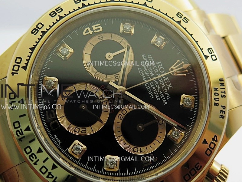 Daytona 116505 904L RG VF 1:1 Best Edition Black Dial Diamond Marker On 904L RG Bracelet DD4130