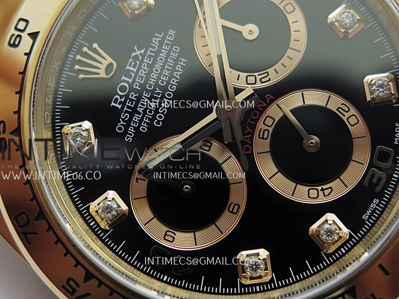 Daytona 116505 904L RG VF 1:1 Best Edition Black Dial Diamond Marker On 904L RG Bracelet DD4130