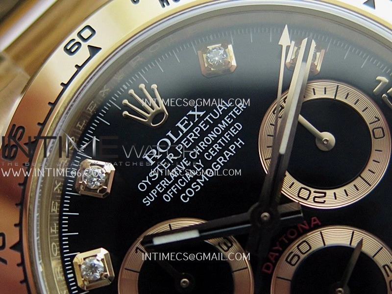 Daytona 116505 904L RG VF 1:1 Best Edition Black Dial Diamond Marker On 904L RG Bracelet DD4130