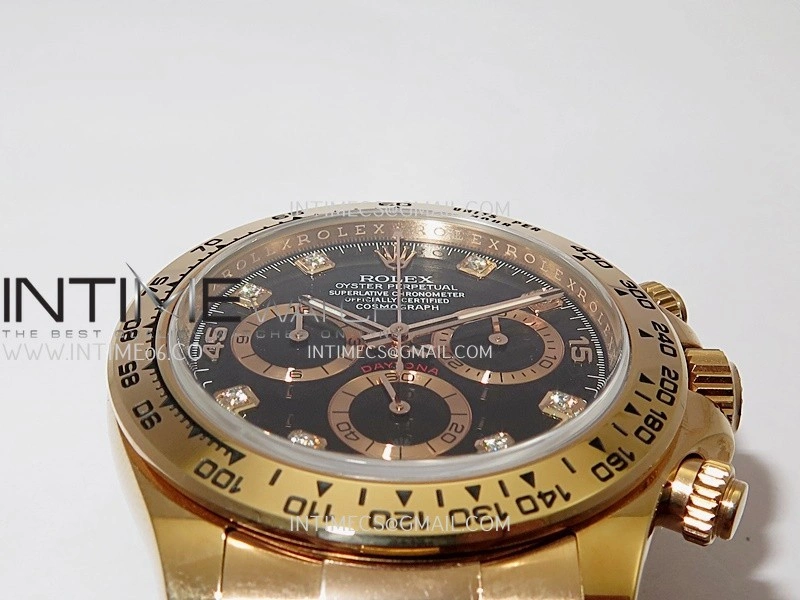 Daytona 116505 904L RG VF 1:1 Best Edition Black Dial Diamond Marker On 904L RG Bracelet DD4130