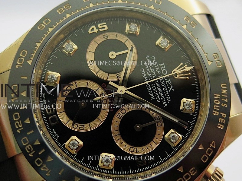 Daytona 116515 904L RG VF 1:1 Best Edition Black Dial Diamond Marker On Oysterflex Strap DD4130