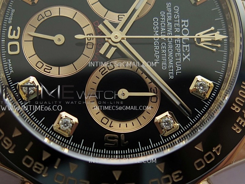 Daytona 116515 904L RG VF 1:1 Best Edition Black Dial Diamond Marker On Oysterflex Strap DD4130