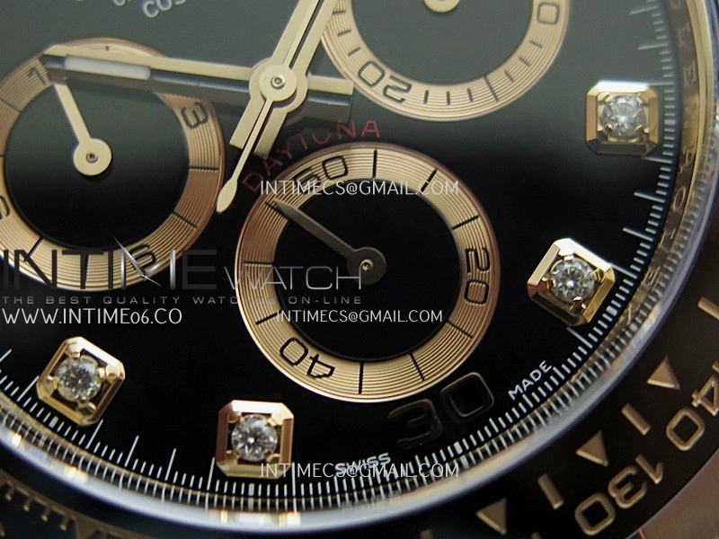 Daytona 116515 904L RG VF 1:1 Best Edition Black Dial Diamond Marker On Oysterflex Strap DD4130