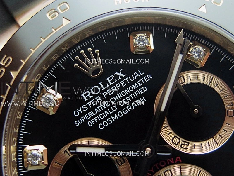 Daytona 116515 904L RG VF 1:1 Best Edition Black Dial Diamond Marker On Oysterflex Strap DD4130