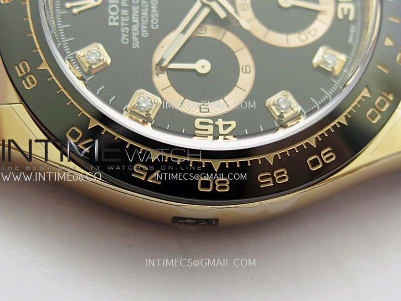 Daytona 116515 904L RG VF 1:1 Best Edition Black Dial Diamond Marker On Oysterflex Strap DD4130