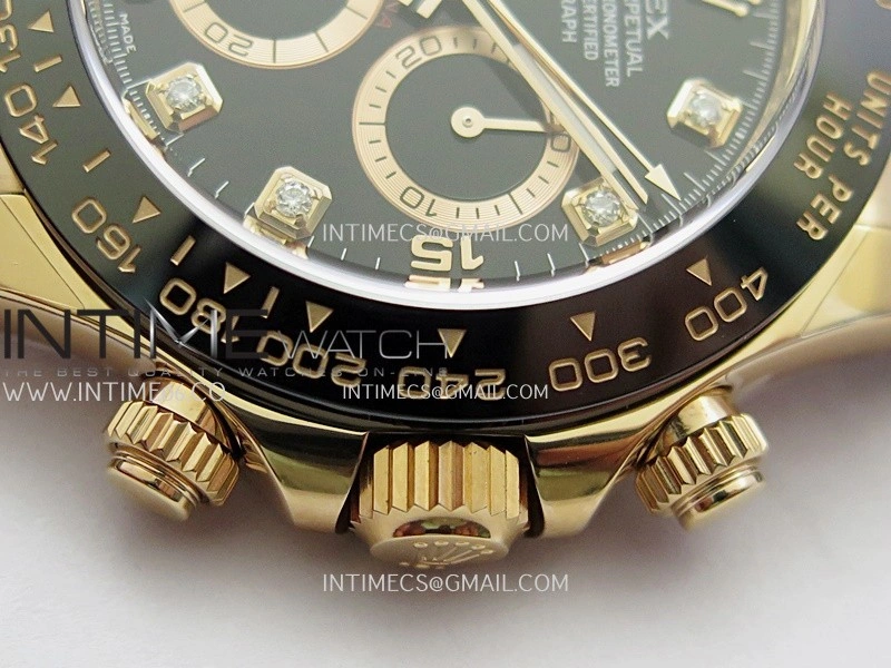 Daytona 116515 904L RG VF 1:1 Best Edition Black Dial Diamond Marker On Oysterflex Strap DD4130