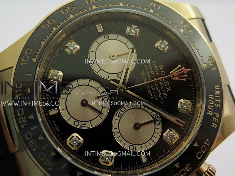 Daytona 126515 904L RG VF 1:1 Best Edition Black Dial Diamond Marker On Oysterflex Strap DD4131