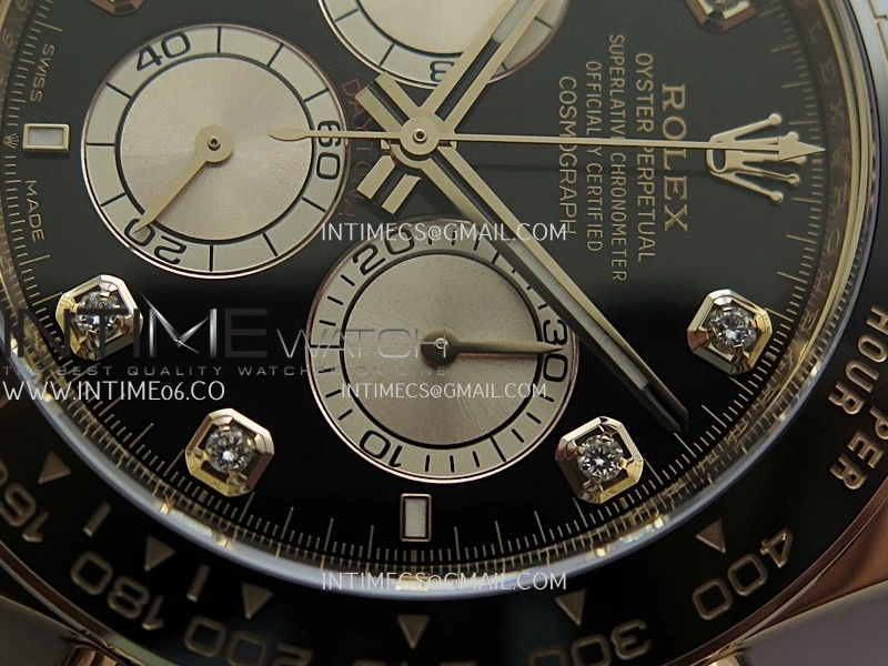 Daytona 126515 904L RG VF 1:1 Best Edition Black Dial Diamond Marker On Oysterflex Strap DD4131