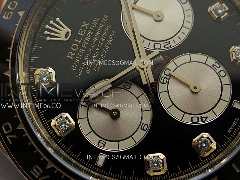 Daytona 126515 904L RG VF 1:1 Best Edition Black Dial Diamond Marker On Oysterflex Strap DD4131