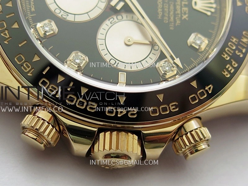 Daytona 126515 904L RG VF 1:1 Best Edition Black Dial Diamond Marker On Oysterflex Strap DD4131