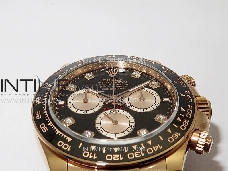 Daytona 126515 904L RG VF 1:1 Best Edition Black Dial Diamond Marker On Oysterflex Strap DD4131