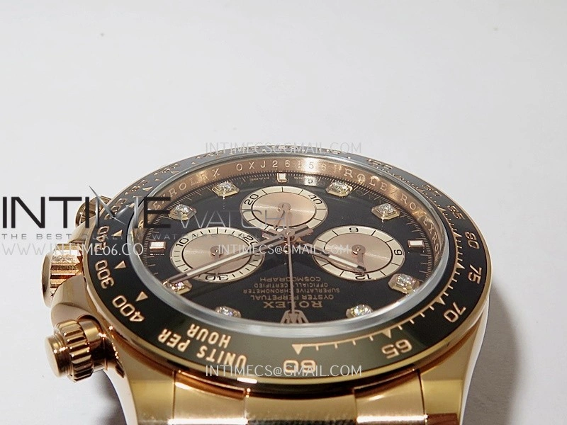 Daytona 126515 904L RG VF 1:1 Best Edition Black Dial Diamond Marker On Oysterflex Strap DD4131