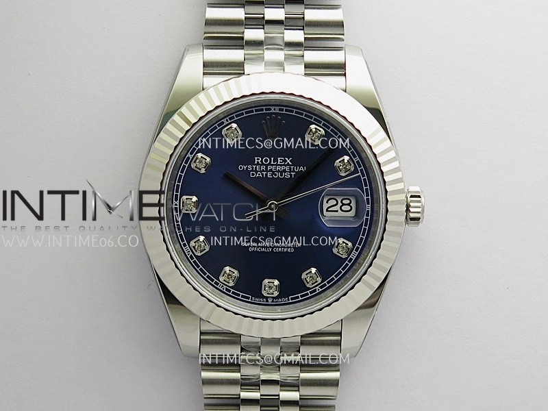 DateJust 126334 904L SS ERF 1:1 Best Edition Blue Dial Diamond Marker On Jubilee Bracelet SH3235
