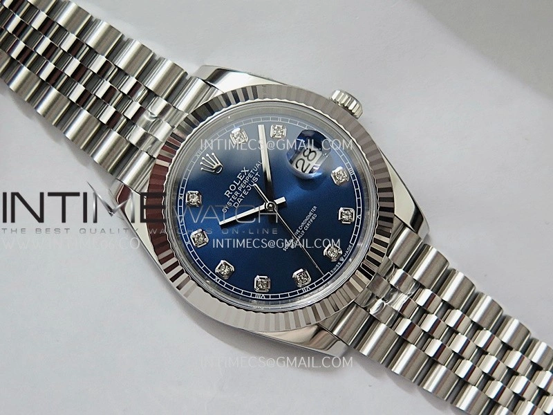DateJust 126334 904L SS ERF 1:1 Best Edition Blue Dial Diamond Marker On Jubilee Bracelet SH3235