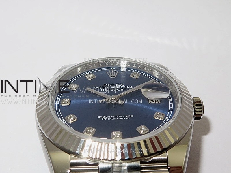 DateJust 126334 904L SS ERF 1:1 Best Edition Blue Dial Diamond Marker On Jubilee Bracelet SH3235