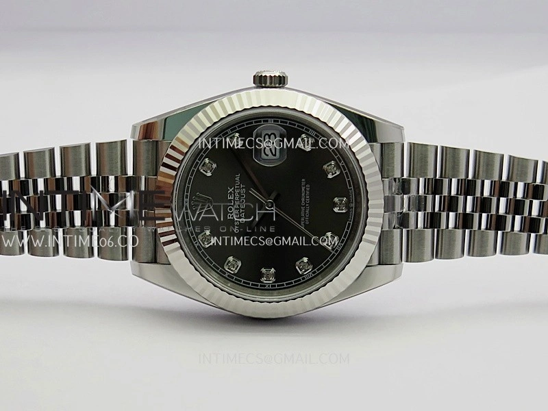 DateJust 126334 904L SS ERF 1:1 Best Edition Gray Dial Diamond Marker On Jubilee Bracelet SH3235