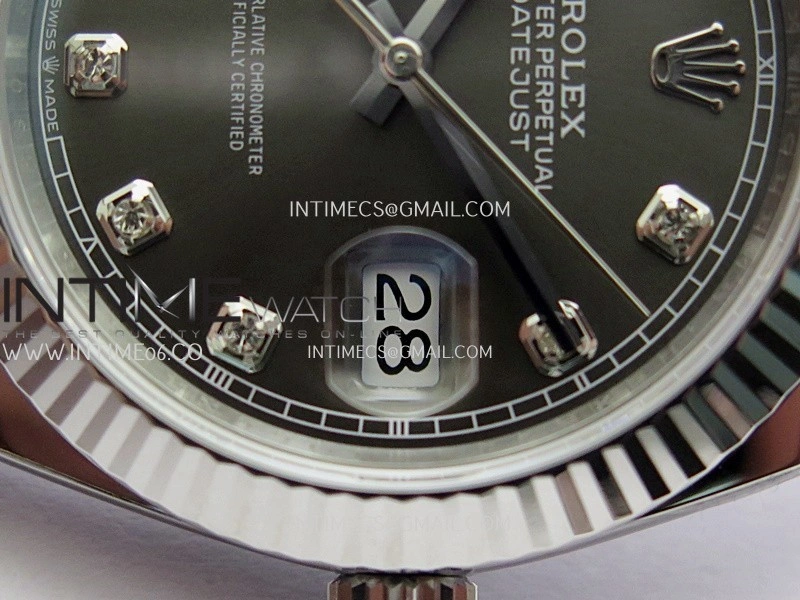 DateJust 126334 904L SS ERF 1:1 Best Edition Gray Dial Diamond Marker On Jubilee Bracelet SH3235
