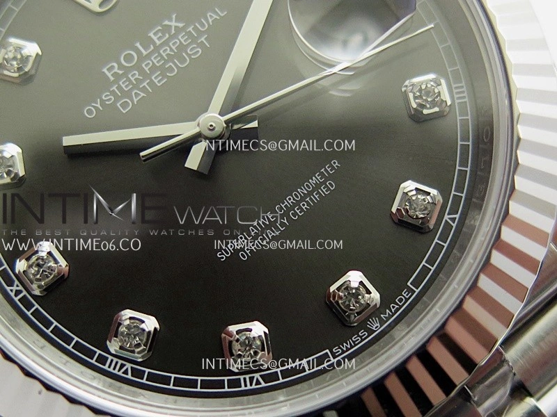 DateJust 126334 904L SS ERF 1:1 Best Edition Gray Dial Diamond Marker On Jubilee Bracelet SH3235