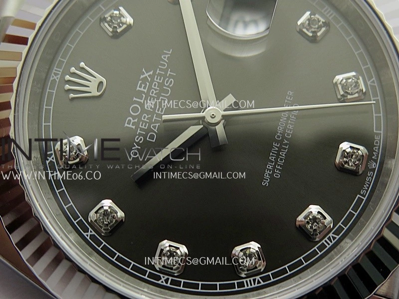 DateJust 126334 904L SS ERF 1:1 Best Edition Gray Dial Diamond Marker On Jubilee Bracelet SH3235