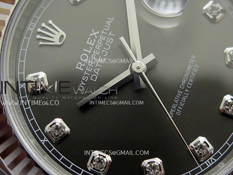 DateJust 126334 904L SS ERF 1:1 Best Edition Gray Dial Diamond Marker On Jubilee Bracelet SH3235