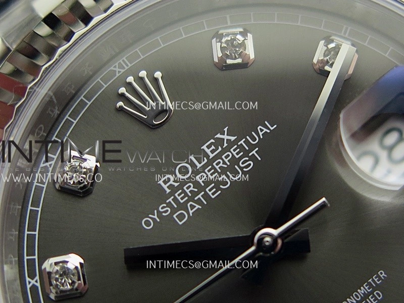DateJust 126334 904L SS ERF 1:1 Best Edition Gray Dial Diamond Marker On Jubilee Bracelet SH3235