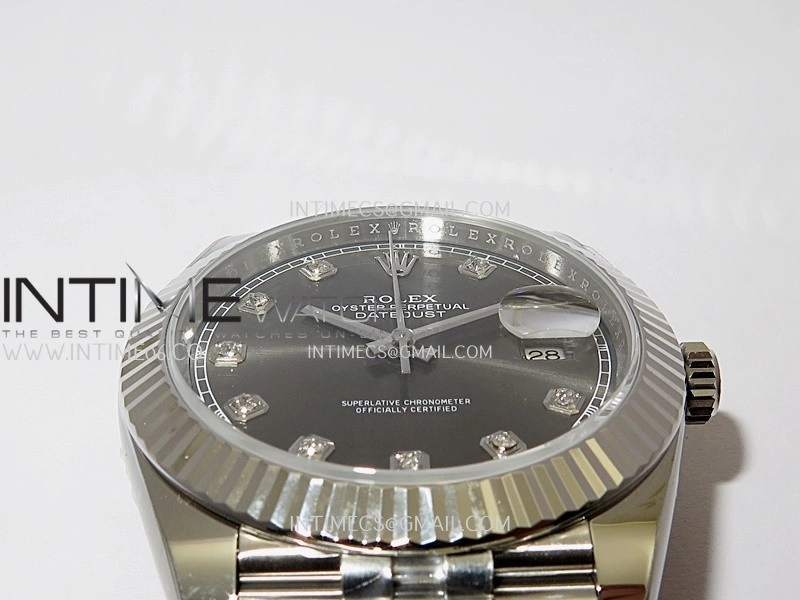 DateJust 126334 904L SS ERF 1:1 Best Edition Gray Dial Diamond Marker On Jubilee Bracelet SH3235