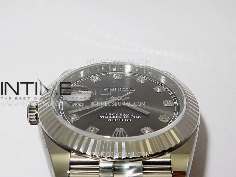 DateJust 126334 904L SS ERF 1:1 Best Edition Gray Dial Diamond Marker On Jubilee Bracelet SH3235