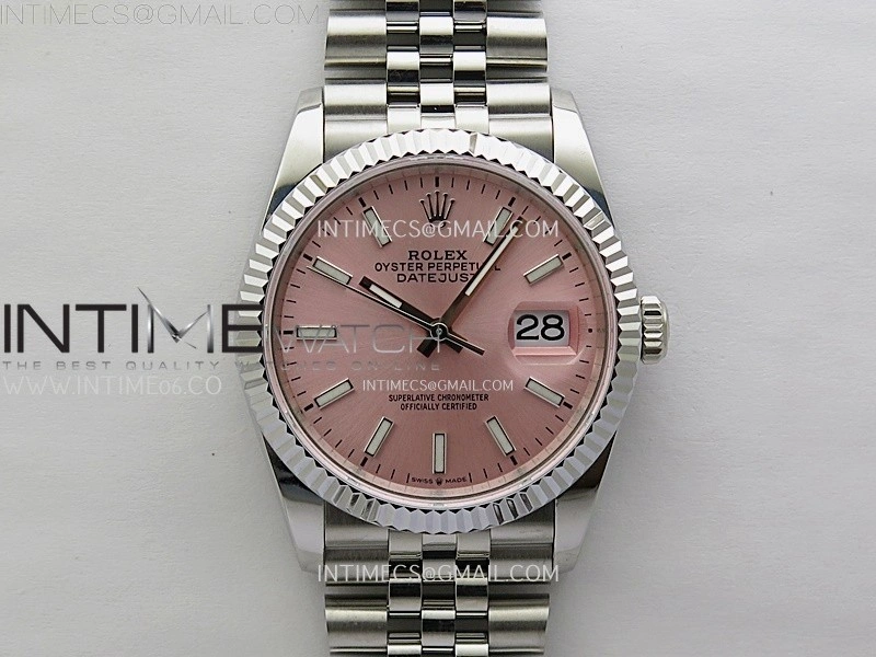 DateJust 126234 904L SS JDF 1:1 Best Edition Pink Dial Stick Markers on Jubilee 904L SS Bracelet