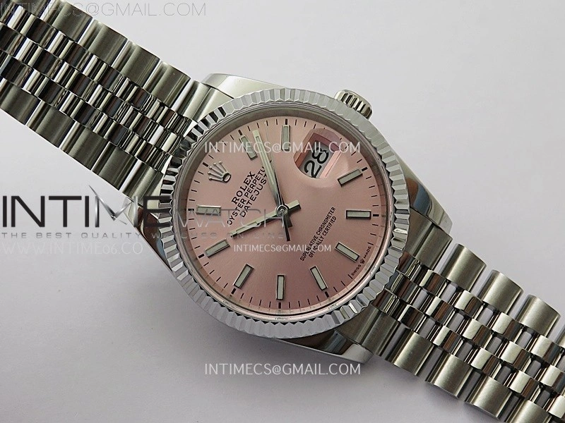 DateJust 126234 904L SS JDF 1:1 Best Edition Pink Dial Stick Markers on Jubilee 904L SS Bracelet