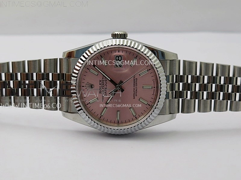 DateJust 126234 904L SS JDF 1:1 Best Edition Pink Dial Stick Markers on Jubilee 904L SS Bracelet