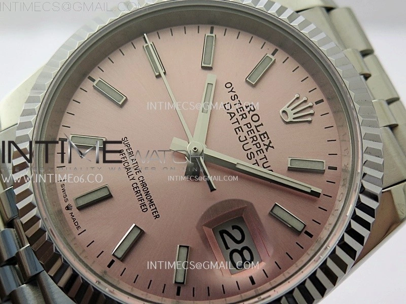 DateJust 126234 904L SS JDF 1:1 Best Edition Pink Dial Stick Markers on Jubilee 904L SS Bracelet
